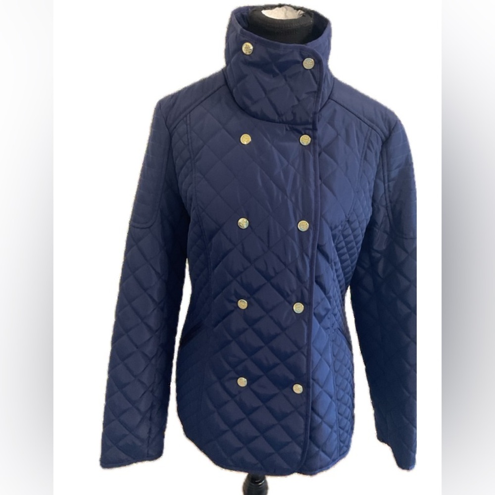 Jessica Simpson Double Breasted Vibrant, Blue Quilted jacket
